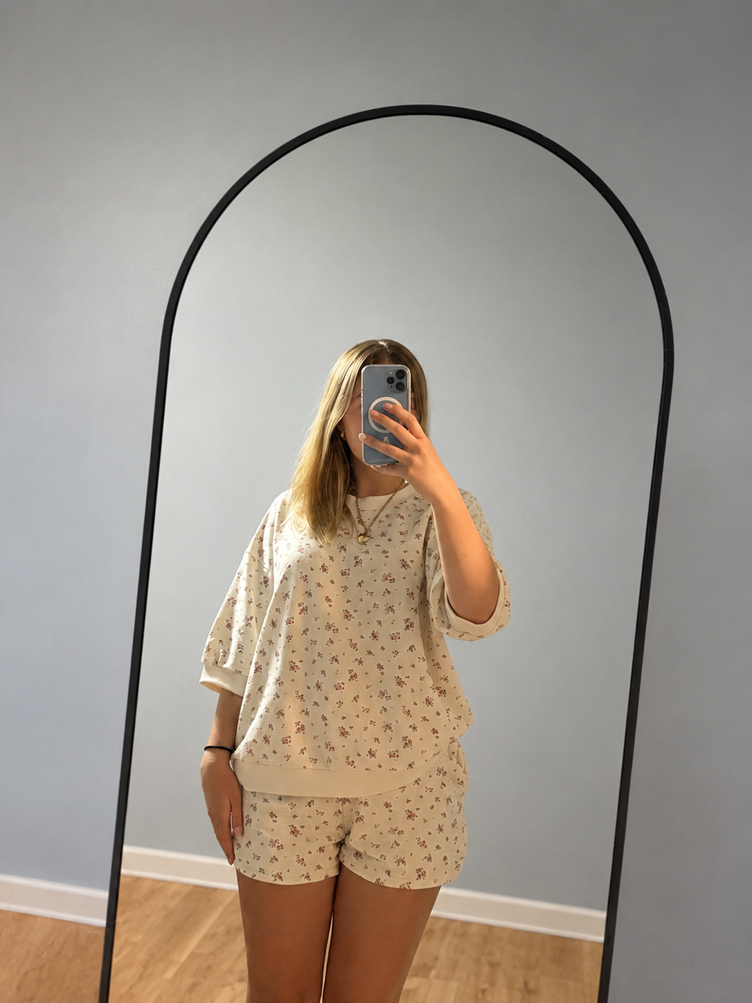 Ivory Floral Knit Lounge Set