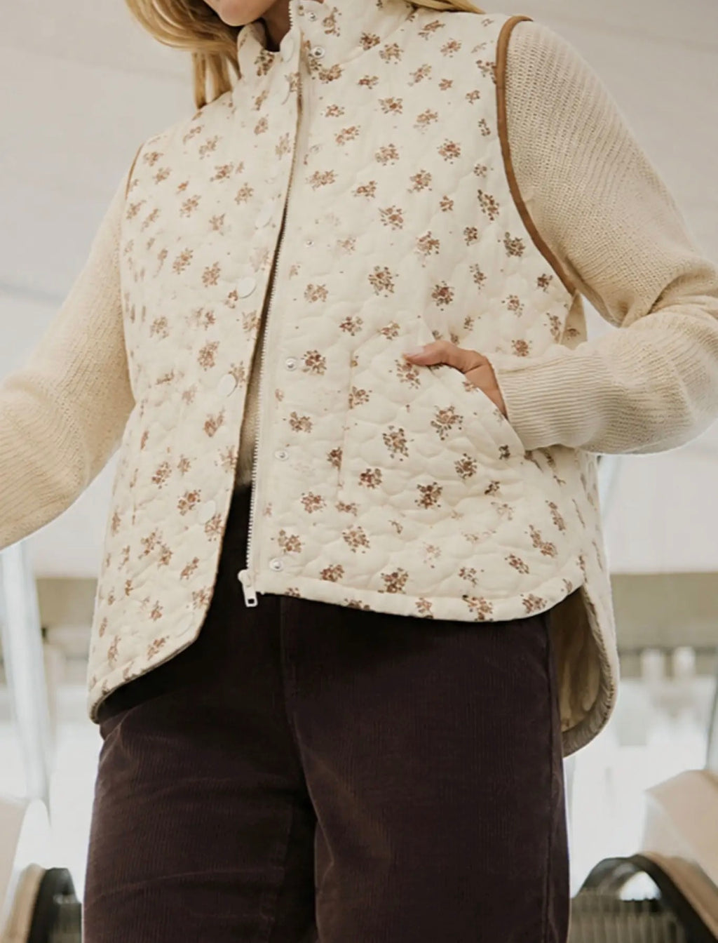 Rooted in Faith Floral Quilted Vest