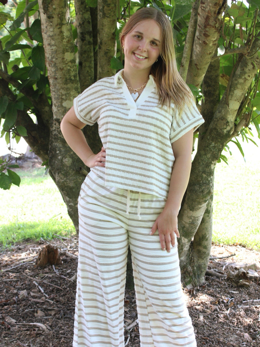 Striped Collared Set