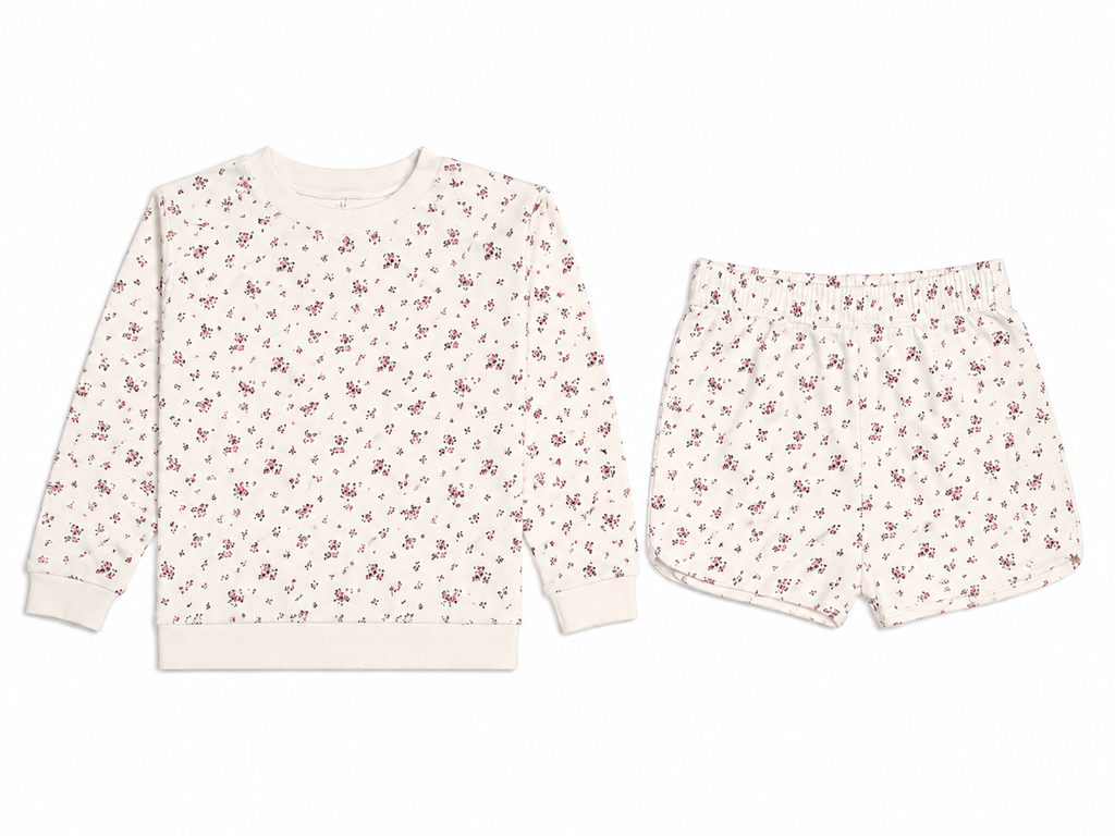 Ivory Floral Knit Lounge Set