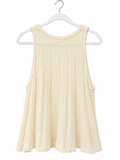 Ivory Pointelle Sweater Knit Tank