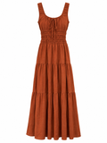 Rust Tiered Maxi Dress